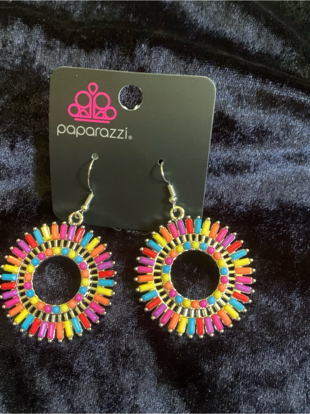 *Must Bundle* Paparazzi Sunset Burst Hoop Earrings - Pink, Blue, Yellow, Orange
